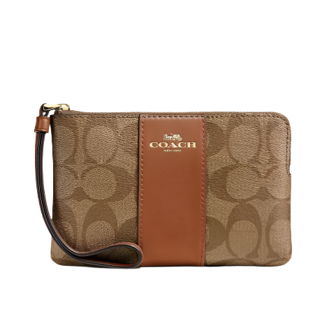 Coach Zip Wristlet good In Signature Canvas