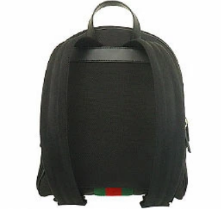 Black gucci backpack with best sale red and green strap