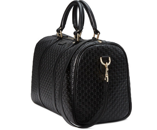 Gucci black leather fashion boston bag