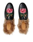 Gucci Princetown Embroidered Rose