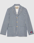 Gucci Gingham Cotton Linen Jacket