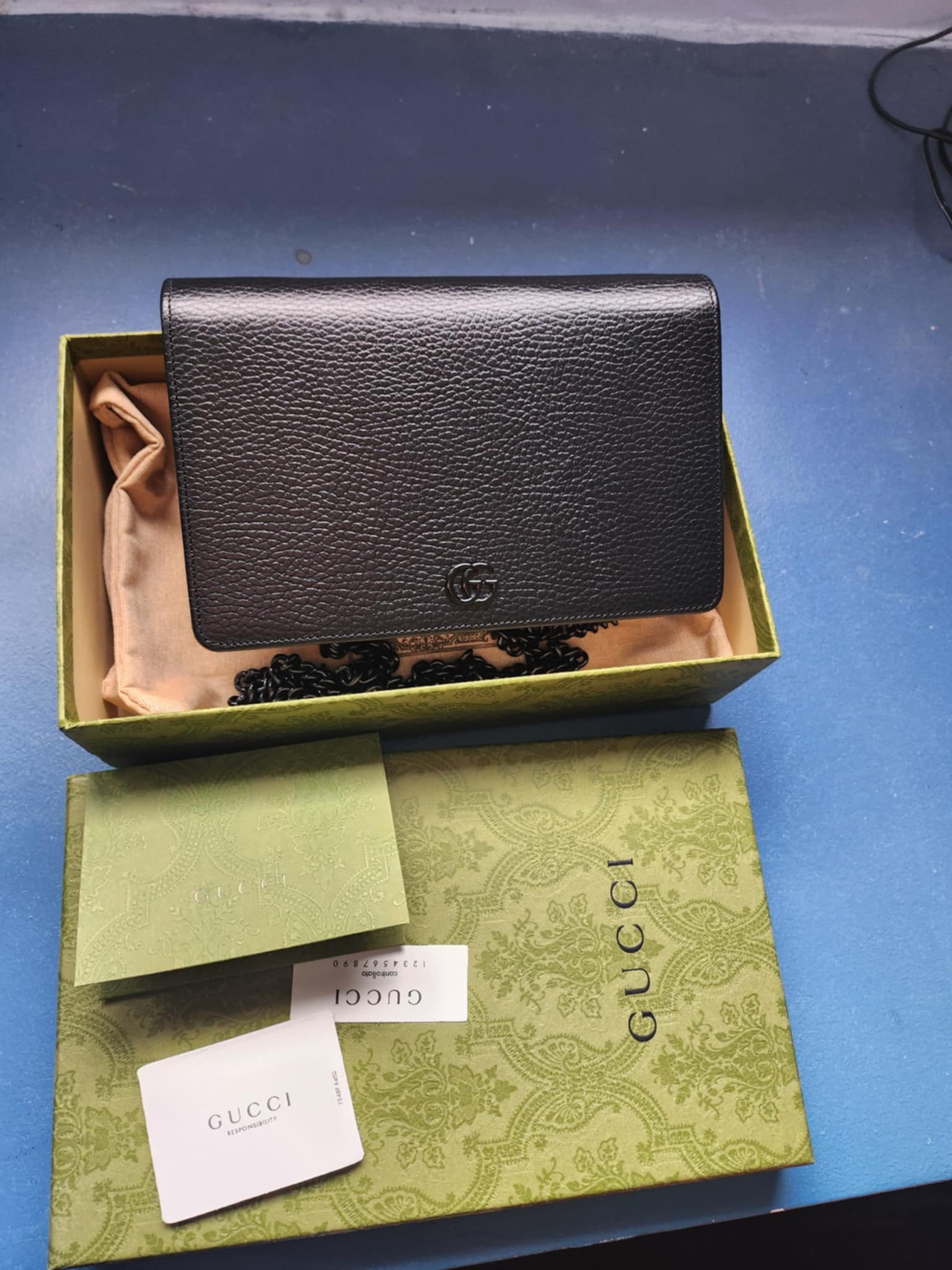 New Gucci GG Marmont Chain Wallet